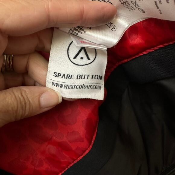 WEARCOLOUR Black Red Lined‎ Hooded Jacket Men's Size L Waterproof Snow Ski Coat - Picture 11 of 14